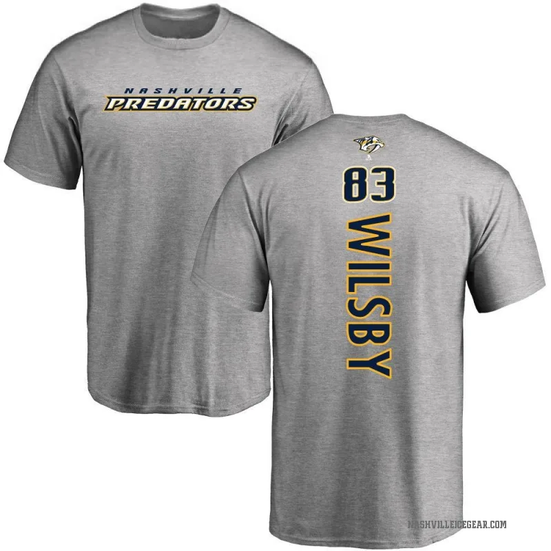 Adam Wilsby Men's Ash Nashville Predators Backer T-Shirt -