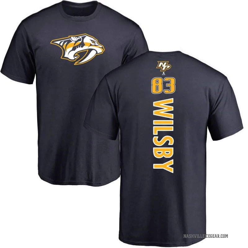 Adam Wilsby Men's Navy Nashville Predators Backer T-Shirt -