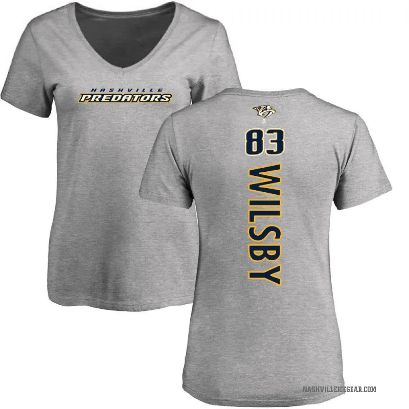 Adam Wilsby Women's Ash Nashville Predators Backer T-Shirt -