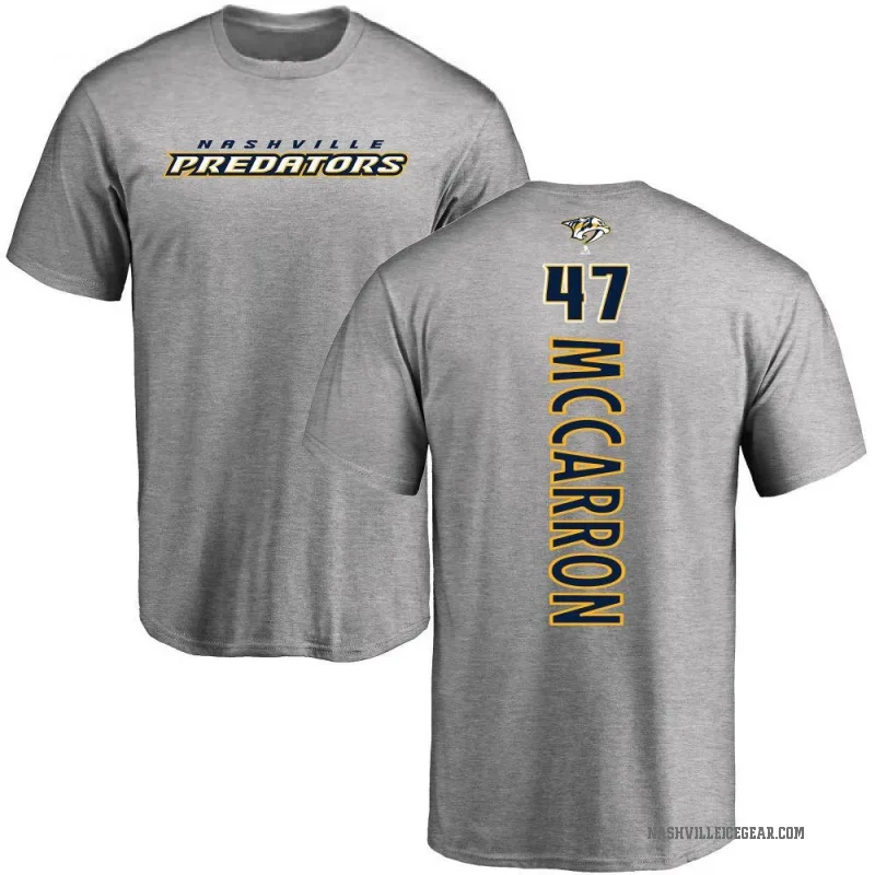 Michael McCarron Men's Ash Nashville Predators Backer T-Shirt -