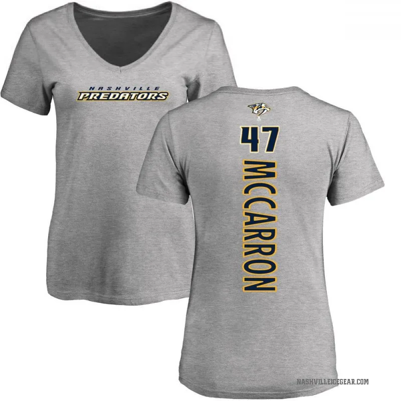 Michael McCarron Women's Ash Nashville Predators Backer T-Shirt -