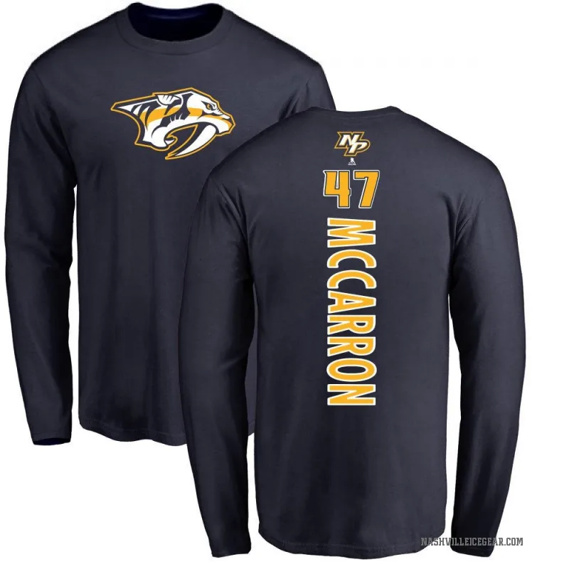 Michael McCarron Youth Navy Nashville Predators Backer Long Sleeve T-Shirt -