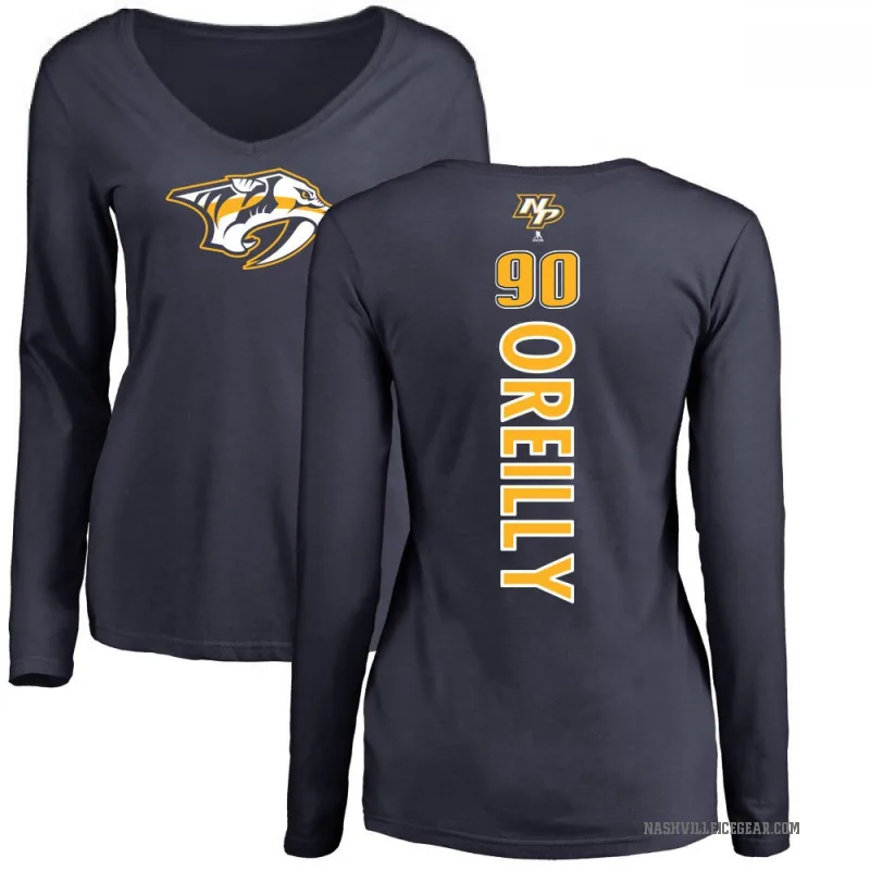 Ryan O'Reilly Women's Navy Nashville Predators Backer Long Sleeve T-Shirt -